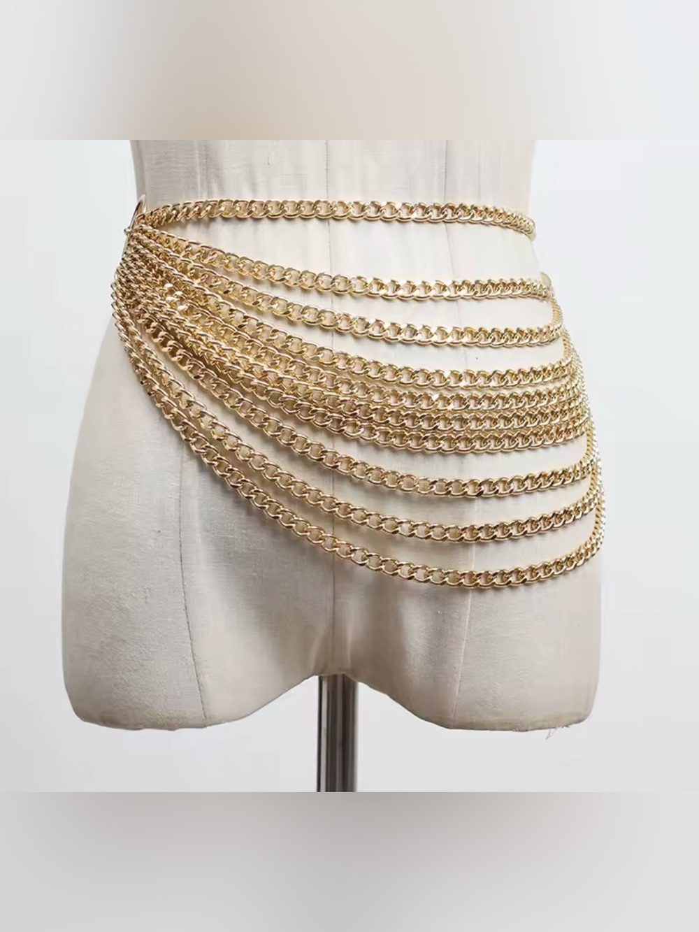 Gold Multi-Strand Chain Waist Belt